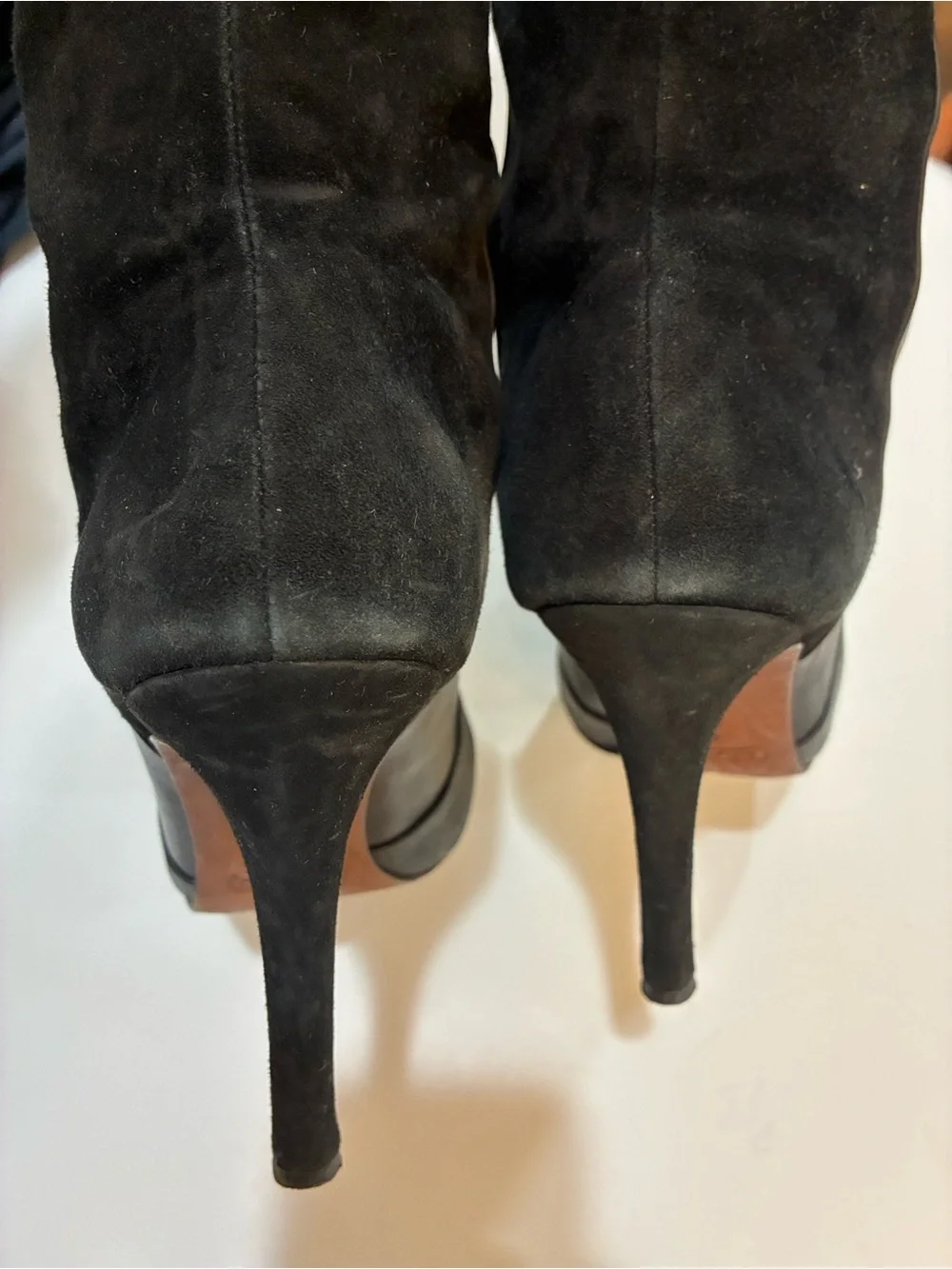 Coach Black Two-Tone Leather & Suede Knee Boots - High Heel
